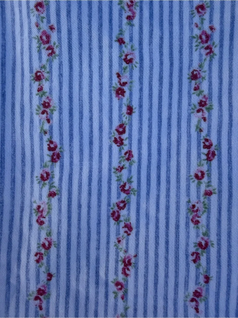 VTG Treasures Rachel Ashwell 3-Piece Sheet Set Ticking Stripe Trailing Rose READ